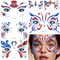 6Pcs Independence Day Temporary Tattoos, Patriotic Glitter Face Stickers